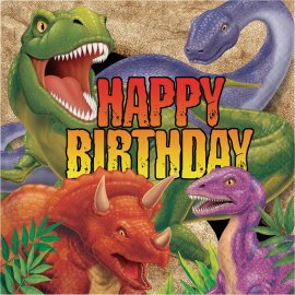 16 Servilletas 33 cm Hbd Dino Blast