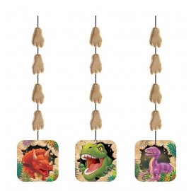 3 Decoraciones Colgantes 91 cm Dino Blast