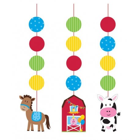 3 Decoraciones Colgantes 91 cm Farmhouse Fun