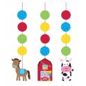 3 DECORACIONES COLGANTES 91 CM FARM ANIMALS
