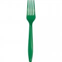 24 TENEDORES PLASTICO PREMIUM EMERALD GREEN