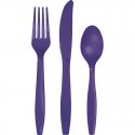 18 CUBIERTOS PLASTICO PREMIUM PURPLE