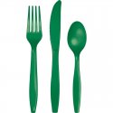 18 CUBIERTOS PLASTICO PREMIUM EMERALD GREEN