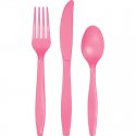18 CUBIERTOS PLASTICO PREMIUM CANDY PINK