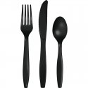 18 CUBIERTOS PLASTICO PREMIUM BLACK VELVET