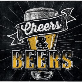16 Servilletas 25 cm Cheers & Beers