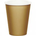 8 VASOS DE PAPEL 266 ML GLITTERING GOLD