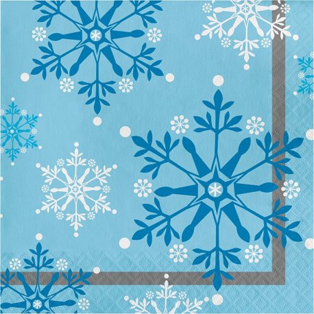 16 Servilletas 33 Cm Snowflake Swirls