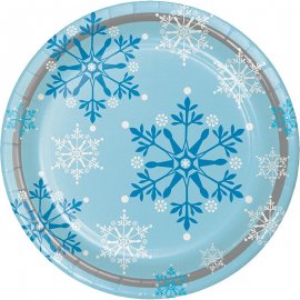 8 Platos 23 Cm Snowflake Swirls