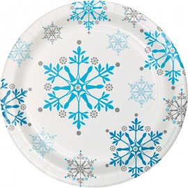 8 Platos 18 Cm Snowflake Swirls