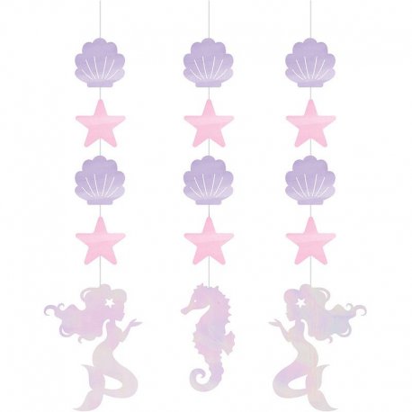 3 Decoraciones Colgantes Iridiscent Mermaid Shine