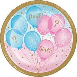 8 Platos Gender Reveal Balloons 18 cm