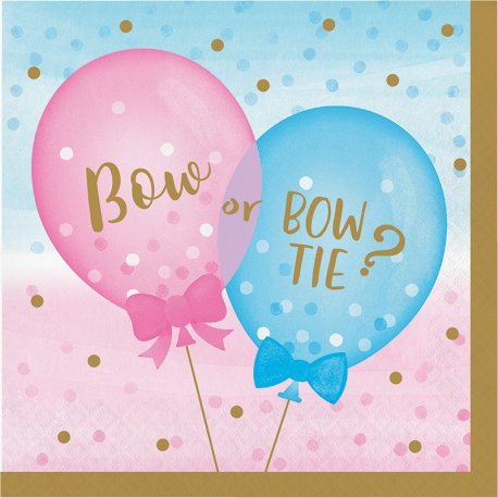 16 Servilletas Gender Reveal Balloons 33 cm