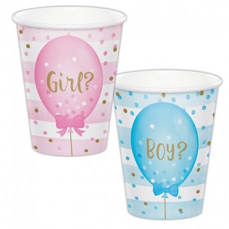 8 Vasos Gender Reveal Balloons