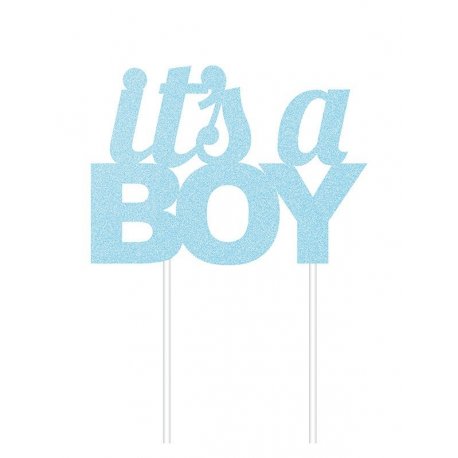 Decoracion Pastel Azul It'S A Boy Glitter