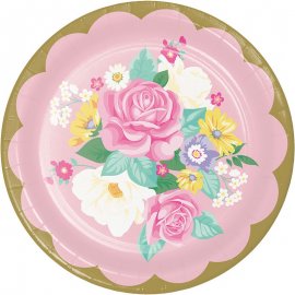 8 Platos Floral Tea Party 23 cm