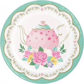 8 Platos Floral Tea Party 18 cm