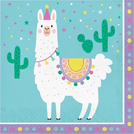 16 Servilletas Llama Party 33 cm