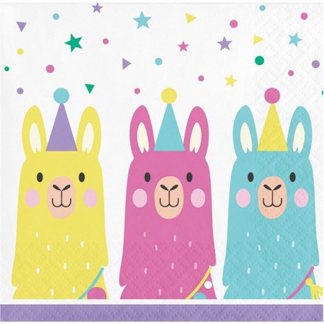 16 Servilletas Llama Party 25 cm