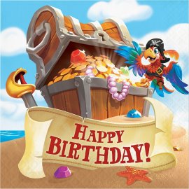 16 Servilletas Pirate Party Hbd 33 cm