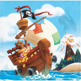16 Servilletas Pirate Treasure 25 cm