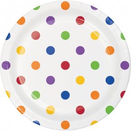 8 Platos Dots & Stripes Multicolor 18 cm