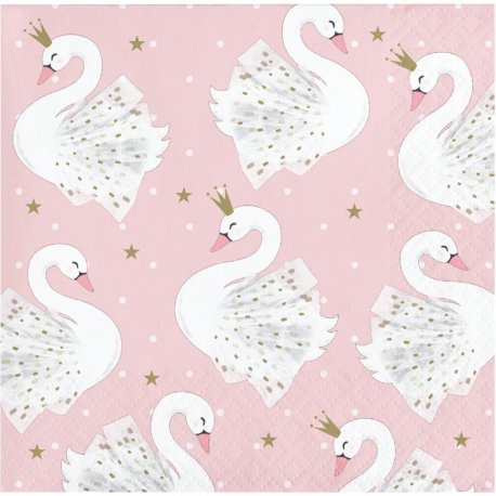 16 Servilletas 25 cm STYLISH SWAN PARTY