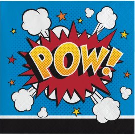 16 Servilletas 25 cm SUPERHERO SLOGANS
