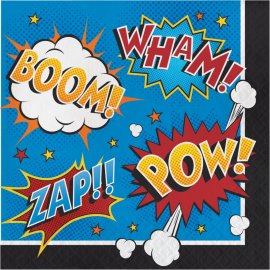 16 Servilletas 33 cm SUPERHERO SLOGANS