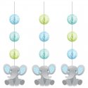 3 Colgantes BLUE ELEPHANT