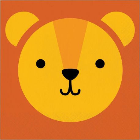 16 Servilletas 33 cm LION ANIMAL FACES