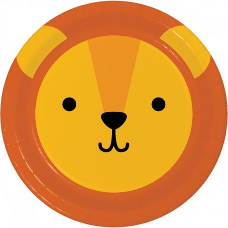 8 Platos 23 cm LION ANIMAL FACES