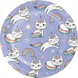 8 Platos 18 cm SASSY CATICORN