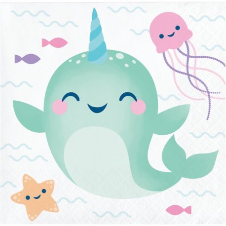 16 Servilletas 25 cm NARWHAL PARTY