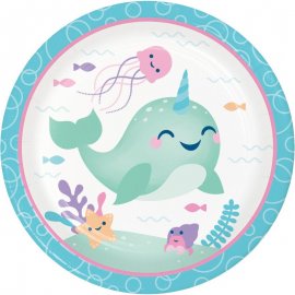 8 Platos 23 cm NARWHAL PARTY