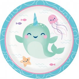 8 Platos 18 cm NARWHAL PARTY