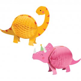 2 Centros de Mesa GIRL DINO PARTY