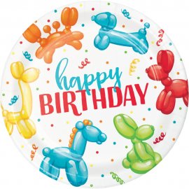 8 Platos 23 cm PARTY BALLOON ANIMALS