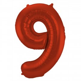 Globo Número 9 de 86 cm Rojo Mate