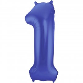 Globo Número 1 de 86 cm Azul Mate