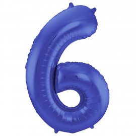 Globo Número 6 de 86 cm Azul Mate
