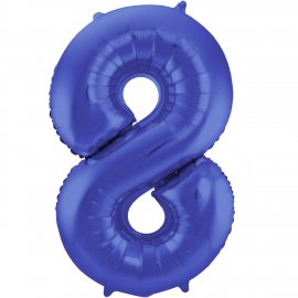 Globo Número 8 de 86 cm Azul Mate