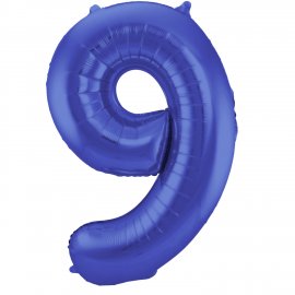 Globo Número 9 de 86 cm Azul Mate