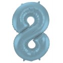 Globo Número 8 de 86 cm Azul Pastel