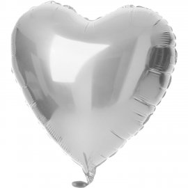 Globo Foil Corazón 45 cm Plateado