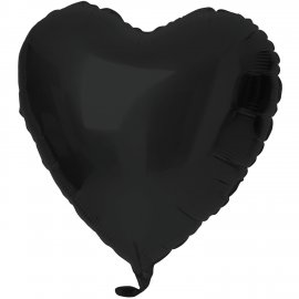 Globo Foil Corazón 45 cm Negro Mate