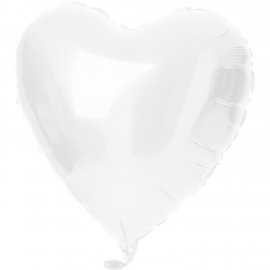 Globo Foil Corazón 45 cm Blanco Mate