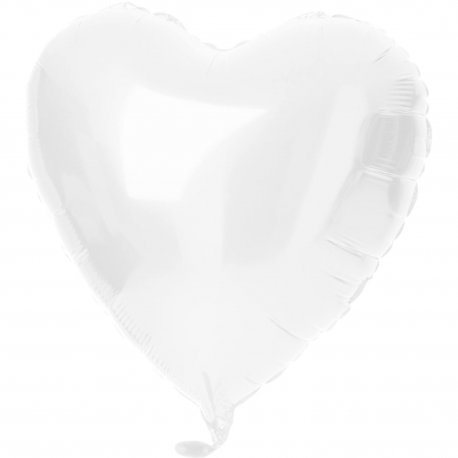 Globo Foil Corazón 45 cm Blanco Mate