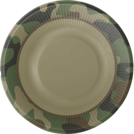 8 Platos Camuflaje 18 cm