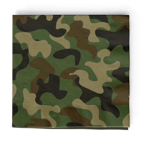 16 Servilletas Camuflaje 33 cm